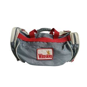 Vintage 1980s Winston Red White & Gray Logo Duffle Bag Fair Pre-owned Condition